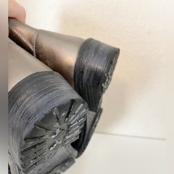 Ash Ryanna Studded embellished moto combat Boot gunmetal metallic 37.5/7.5 - Picture 10 of 14